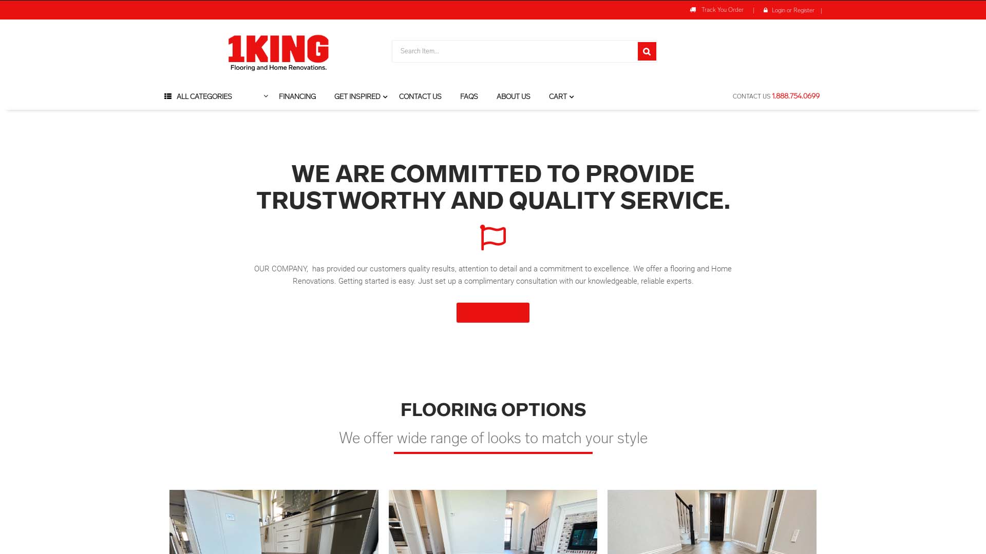 Screenshot of 1King Casino taken in 2025