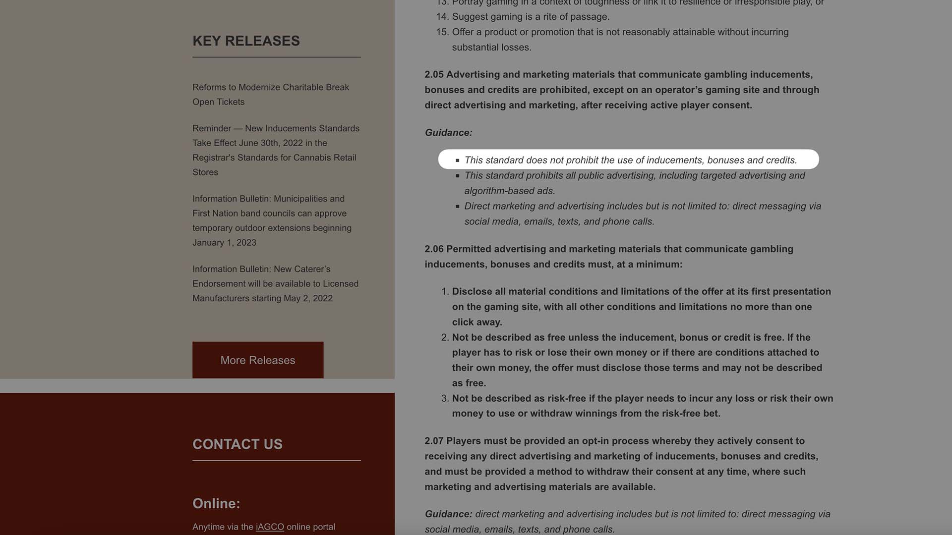 ACGO guidance on bonuses