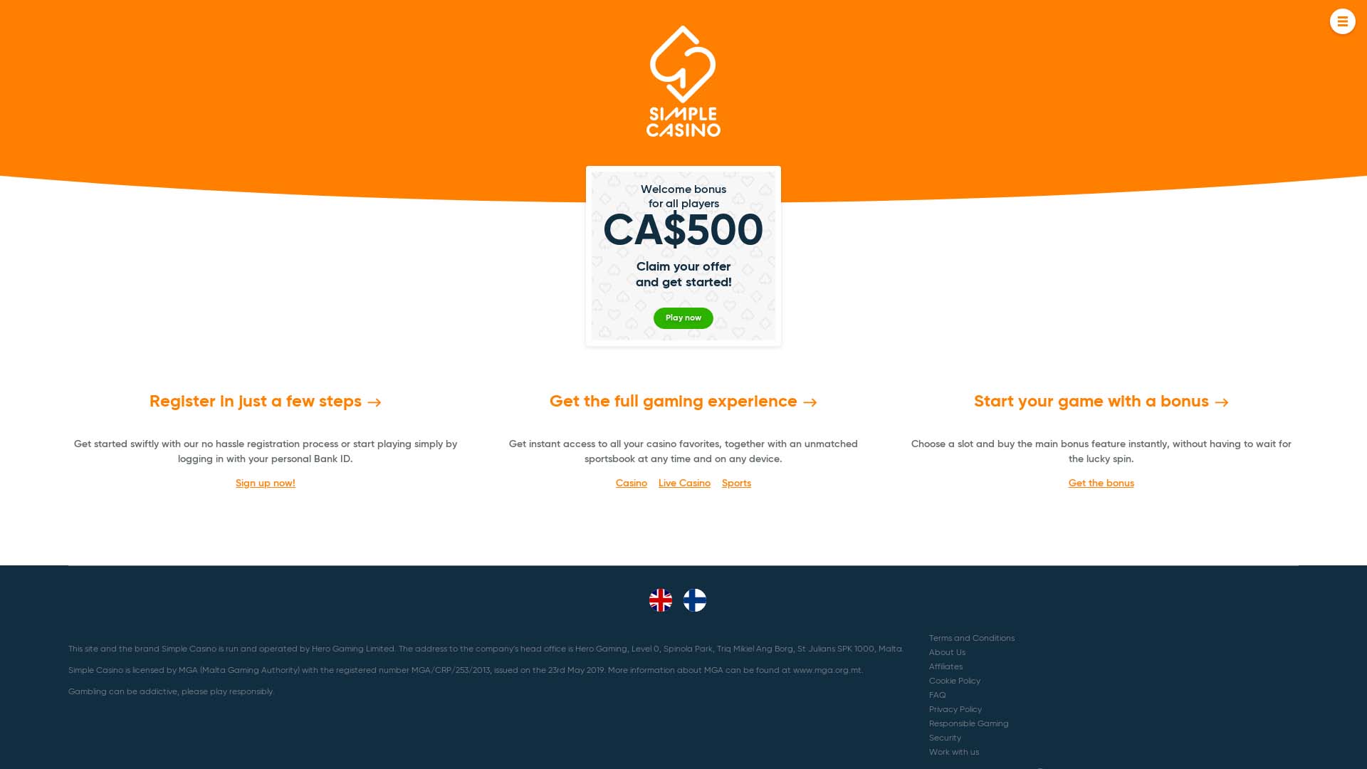 Screenshot of Betser Casino taken in 2025