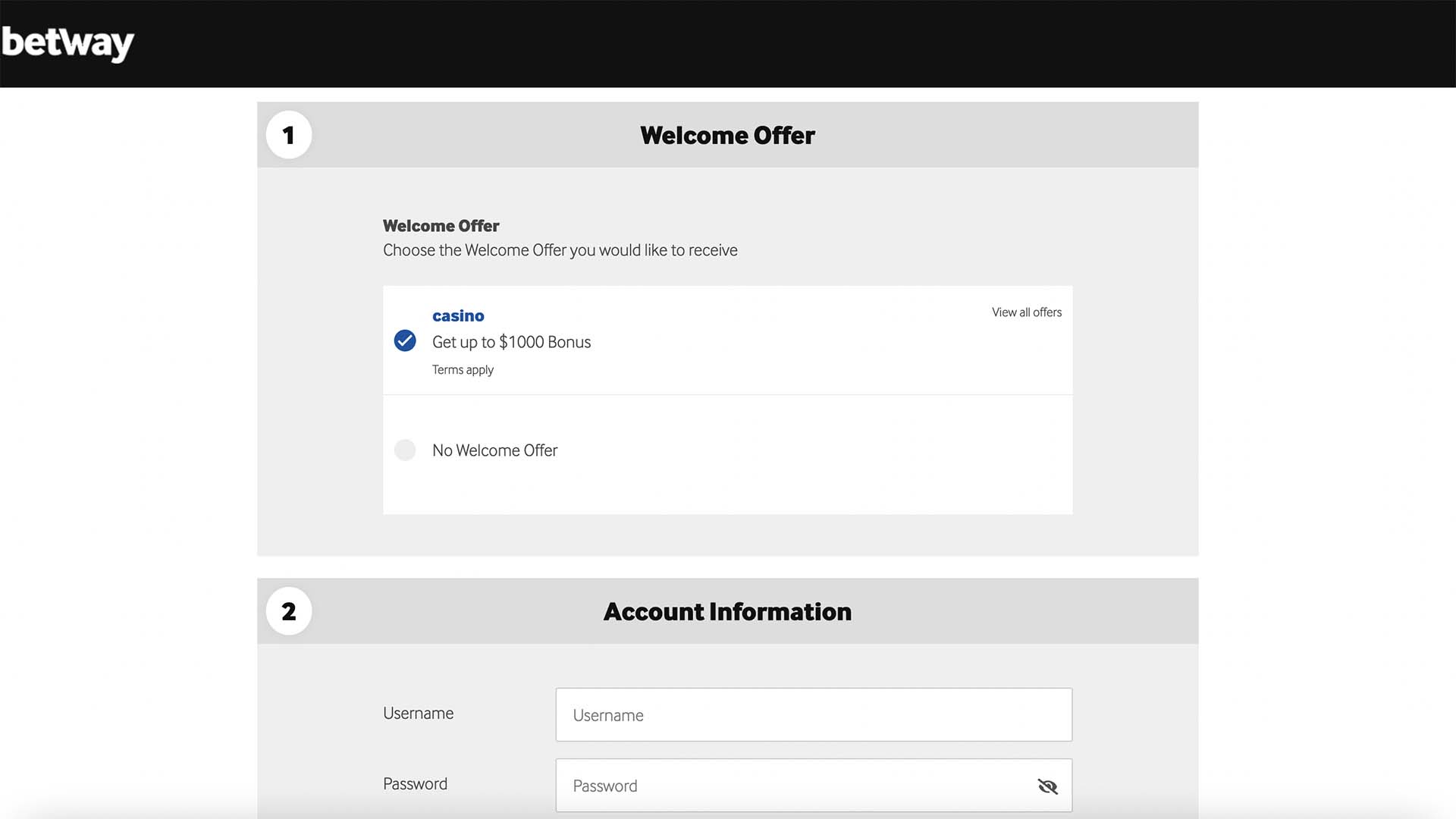 Betway Casino Registration Betway Casino Registration