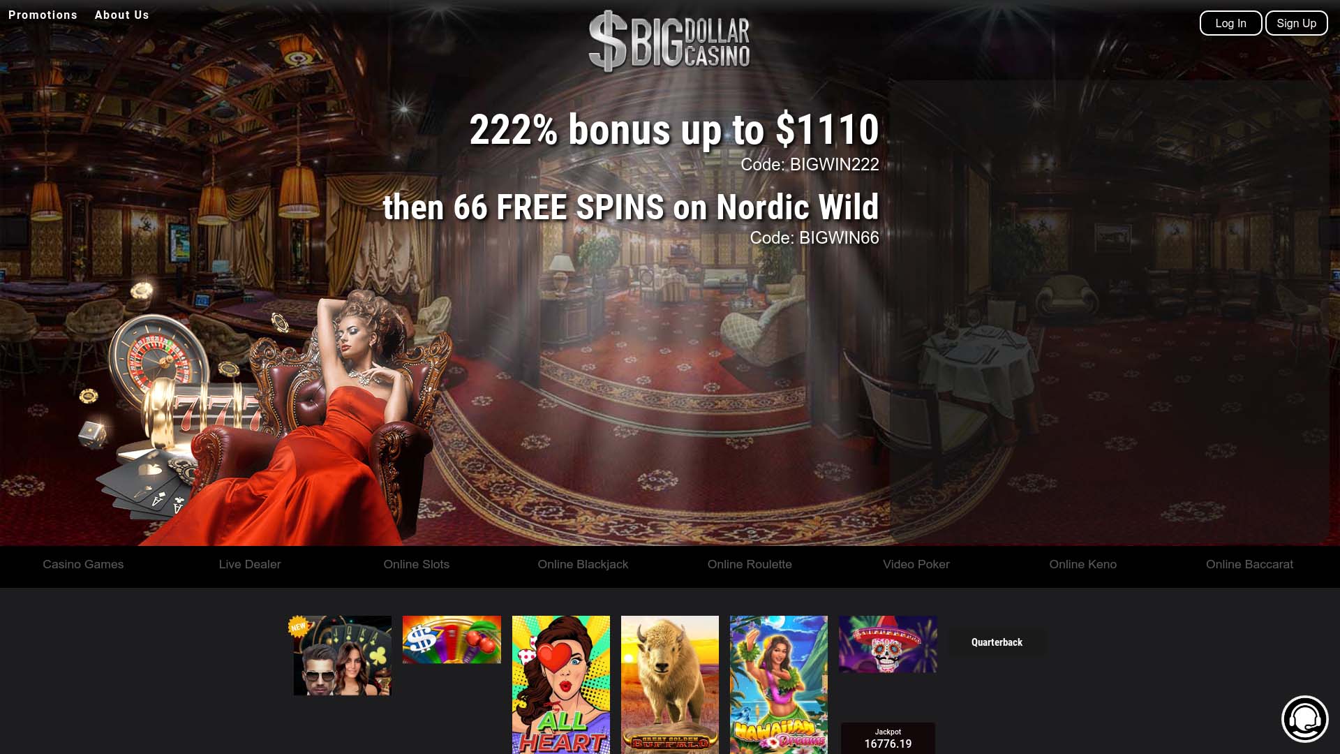 Screenshot of Big Dollar Casino taken in 2025 Screenshot of Big Dollar Casino taken in 2025