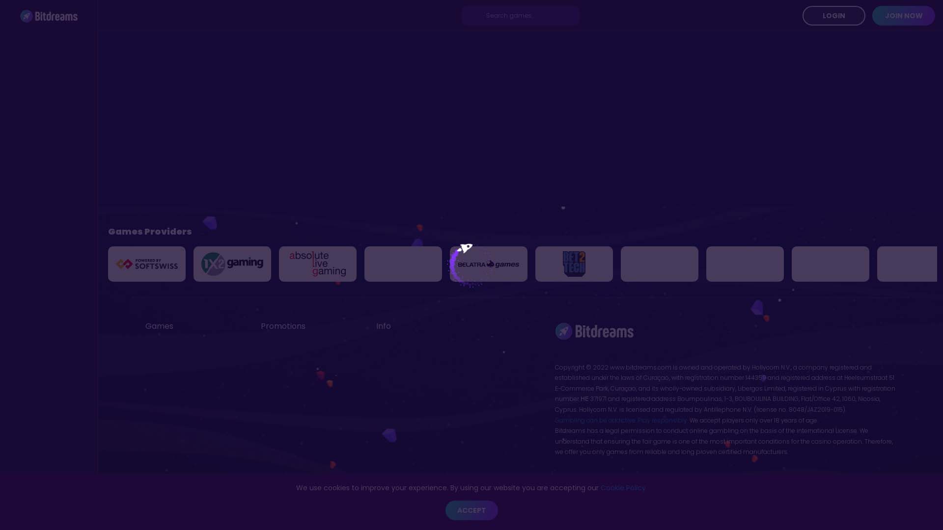 Screenshot of Bitdreams Casino taken in 2025