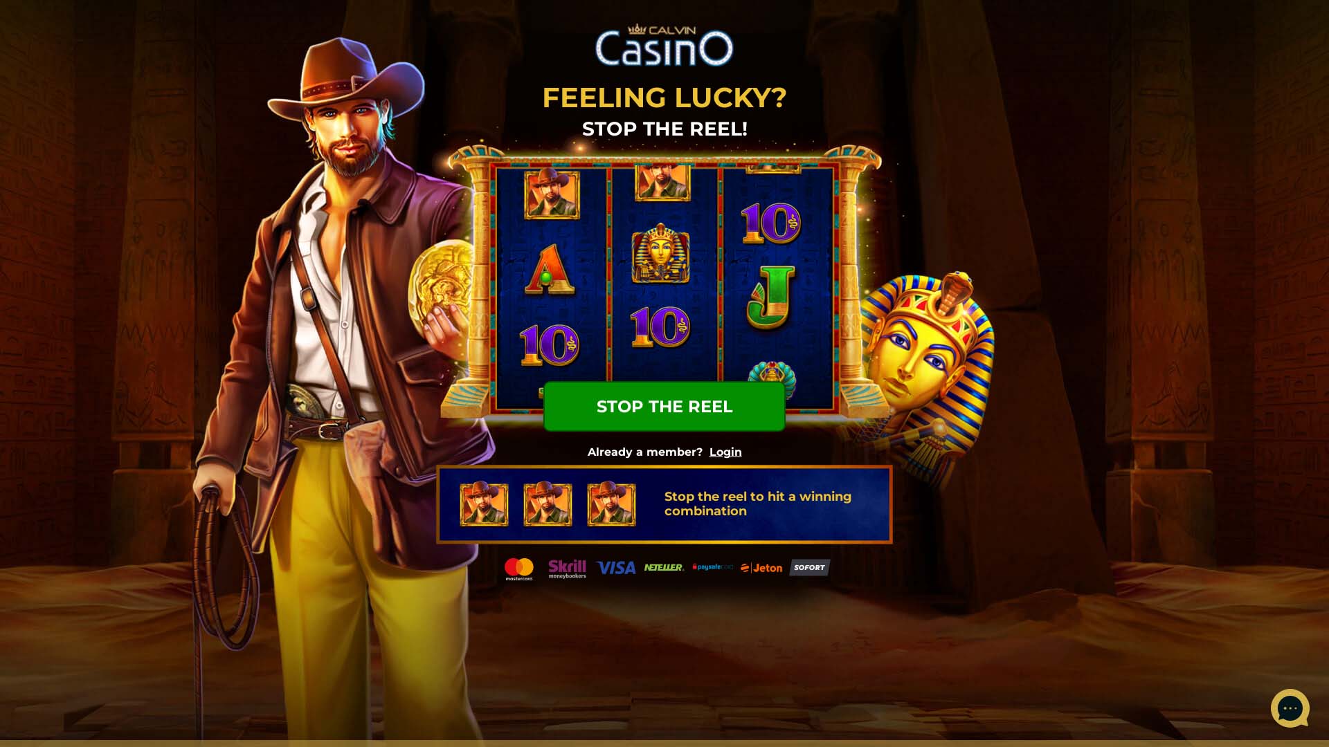 Screenshot of Calvin Casino taken in 2025