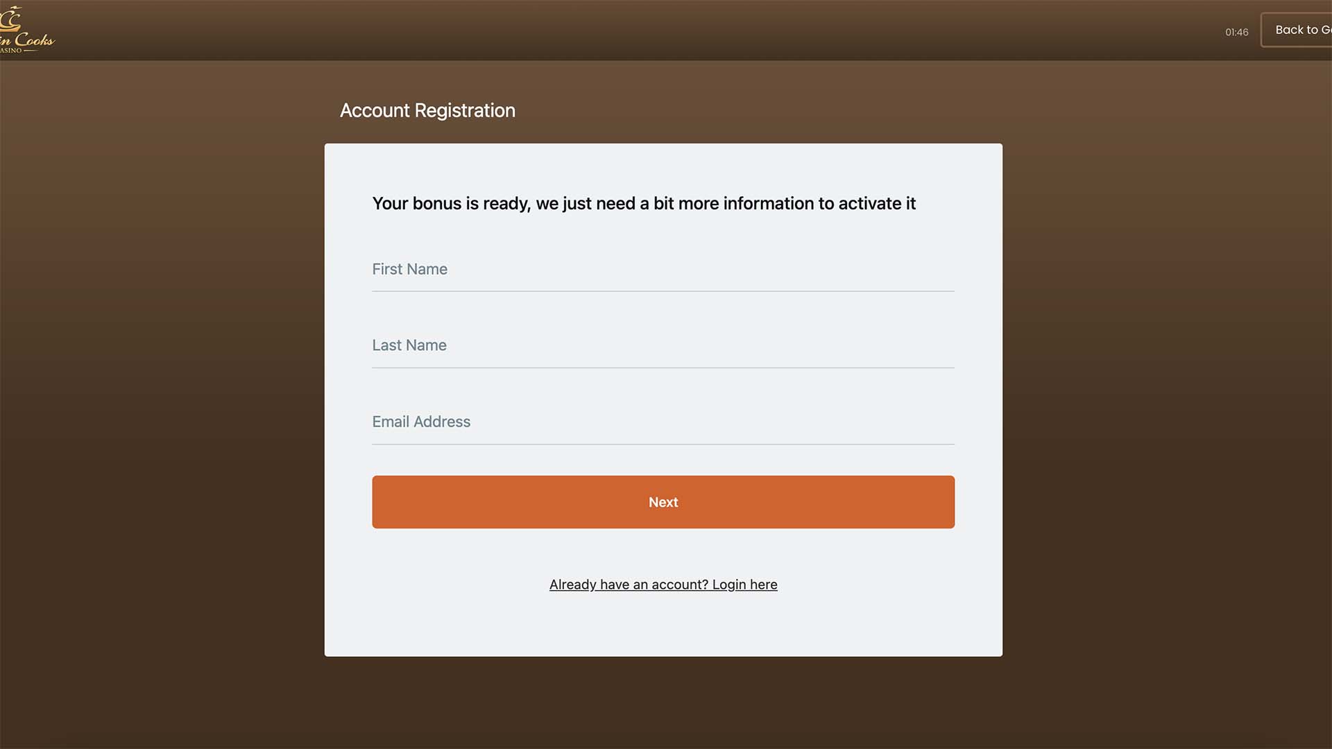 Captain Cooks Casino Registration