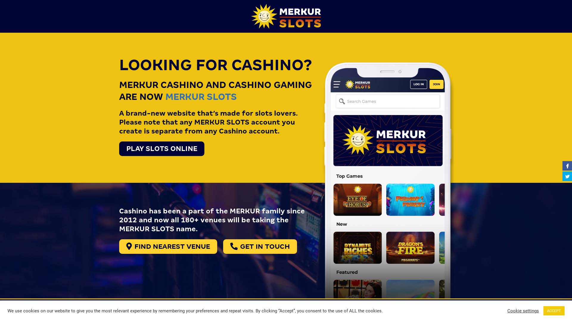 Screenshot of Cashino Casino taken in 2025