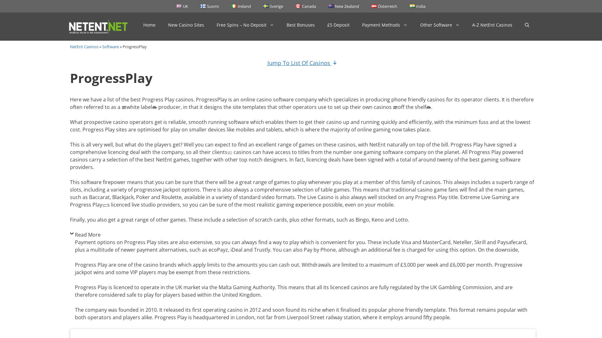 Screenshot of Casino British taken in 2025