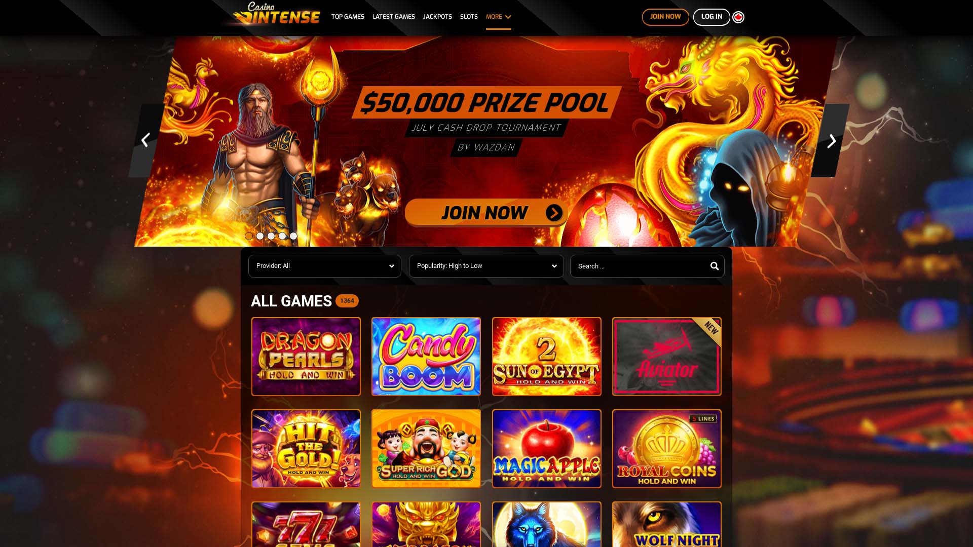Screenshot of Casino Intense taken in 2025 Screenshot of Casino Intense taken in 2025