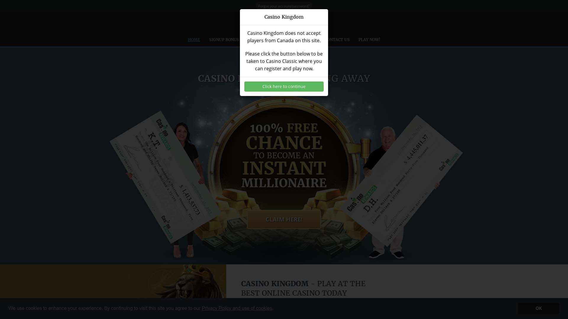 Screenshot of Casino Kingdom taken in 2025