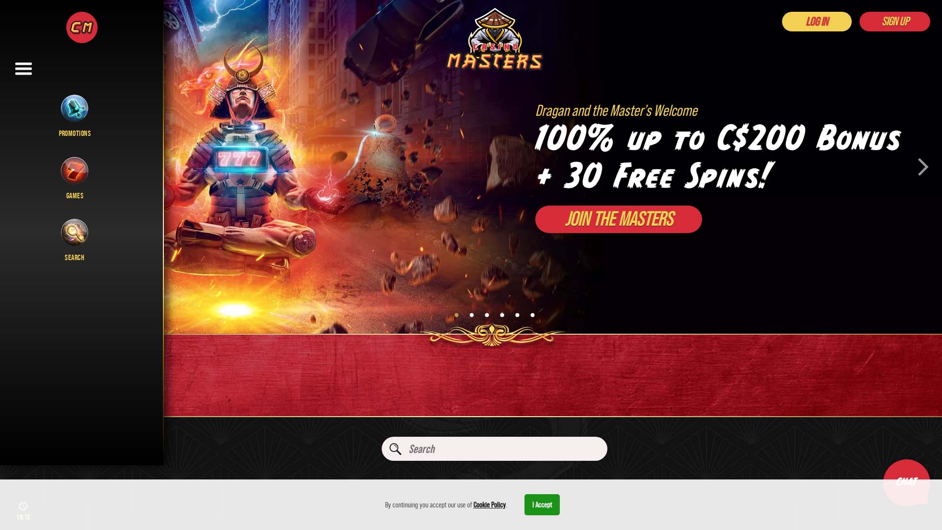 Screenshot of Casino Masters taken in 2025