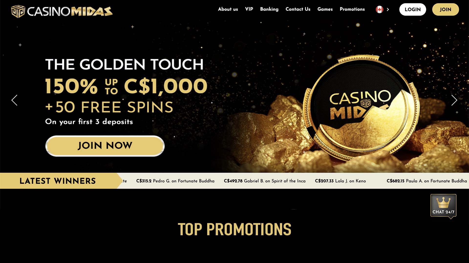 Casino Midas Homepage