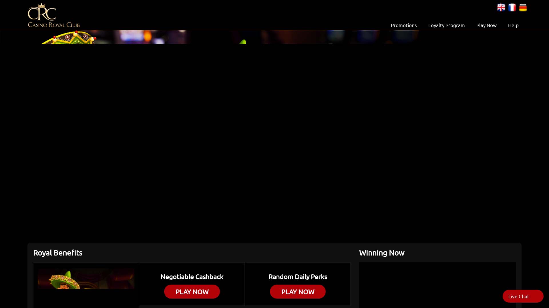 Screenshot of Casino Royal Club taken in 2025