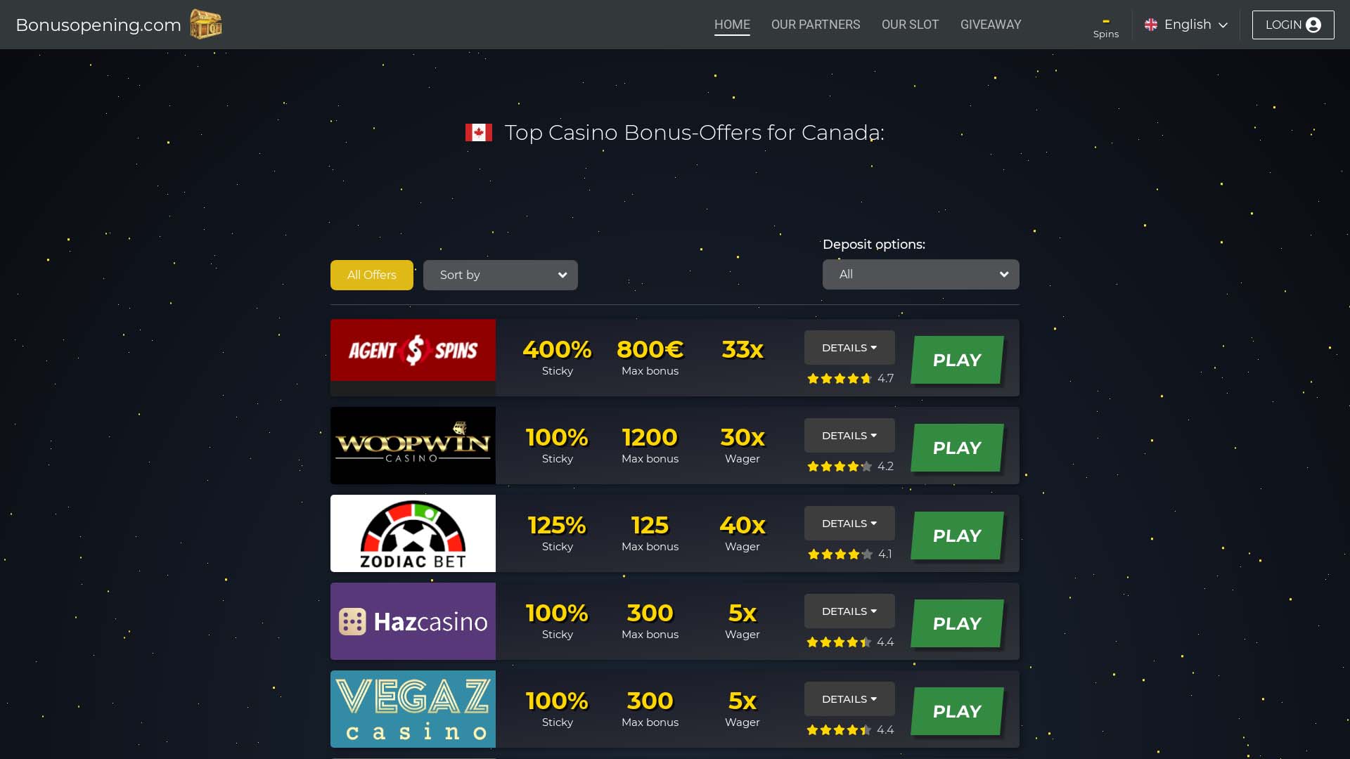 Screenshot of Casino4Dreams taken in 2025