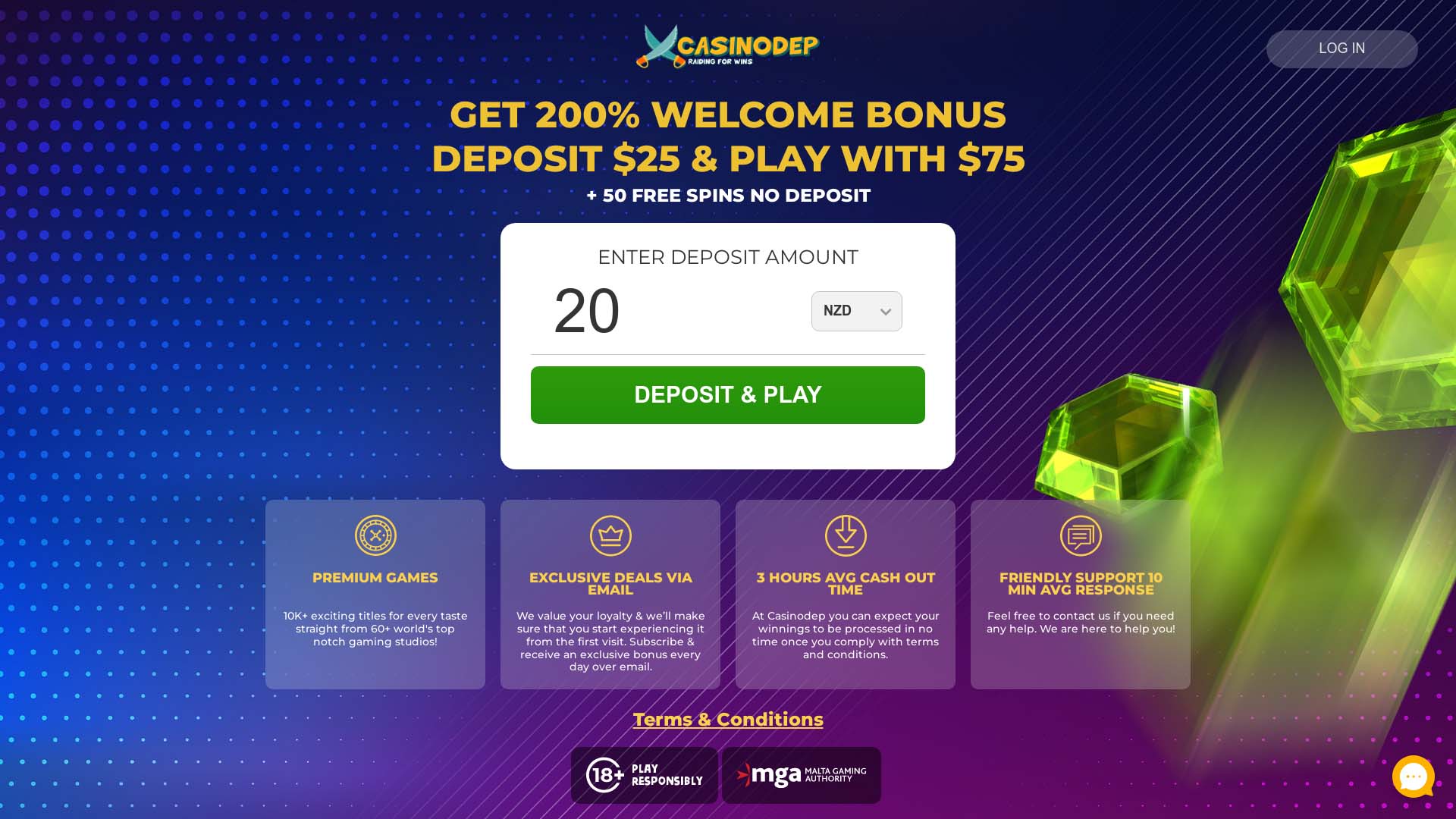 Screenshot of Casinodep taken in 2025