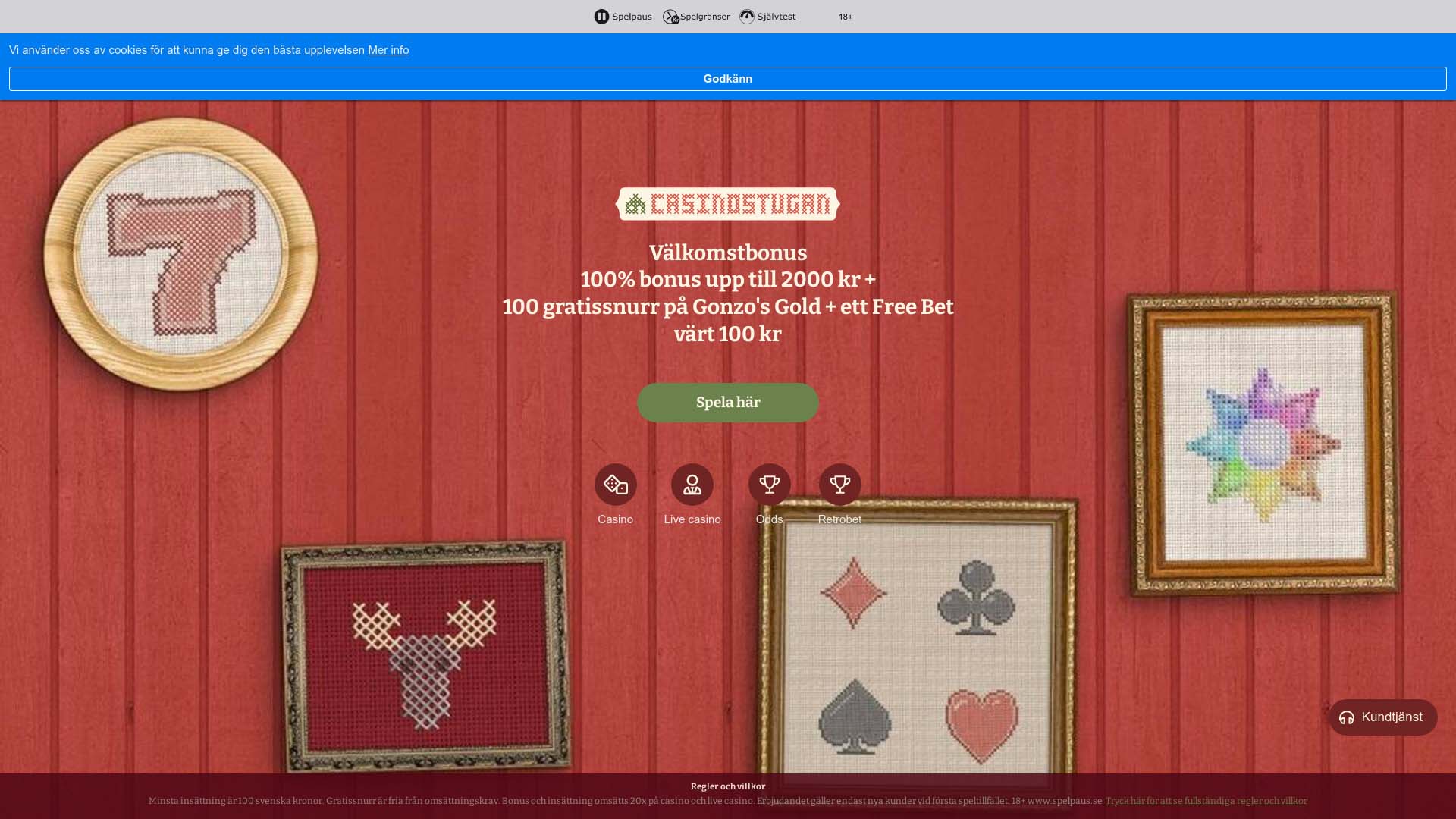 Screenshot of Casinostugan taken in 2025