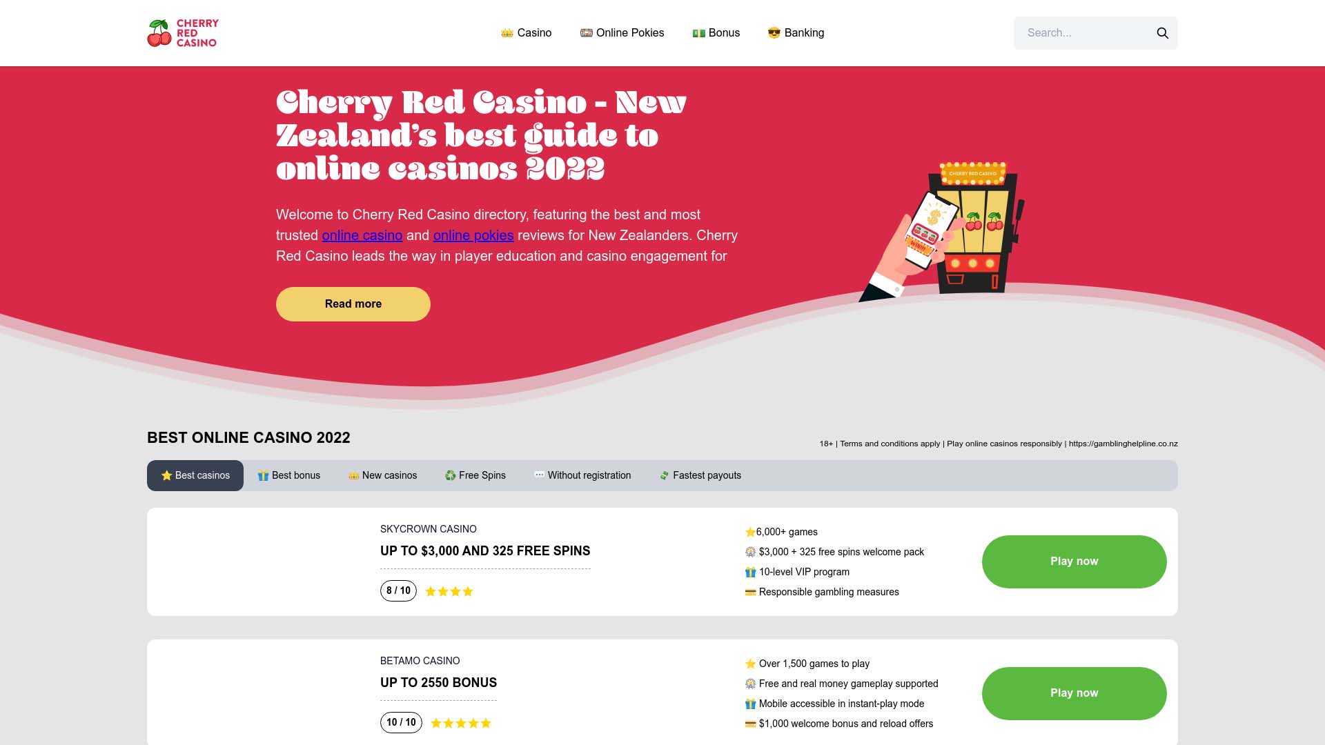 Screenshot of Cherry Red Casino taken in 2025 Screenshot of Cherry Red Casino taken in 2025