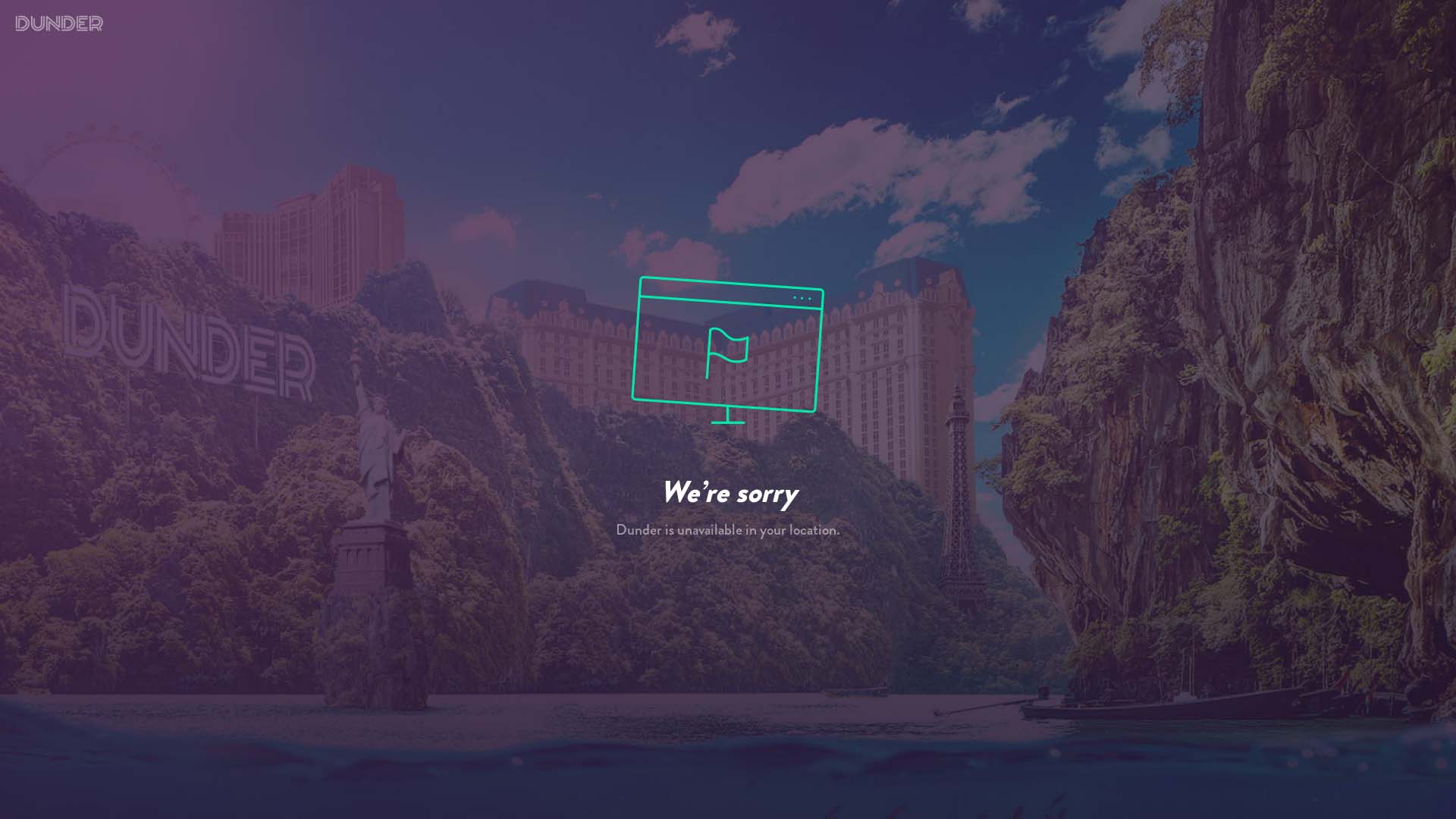 Screenshot of Dunder Casino taken in 2025