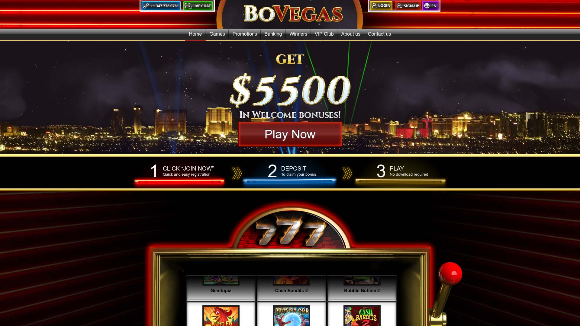 Screenshot of Eclipse Casino taken in 2025