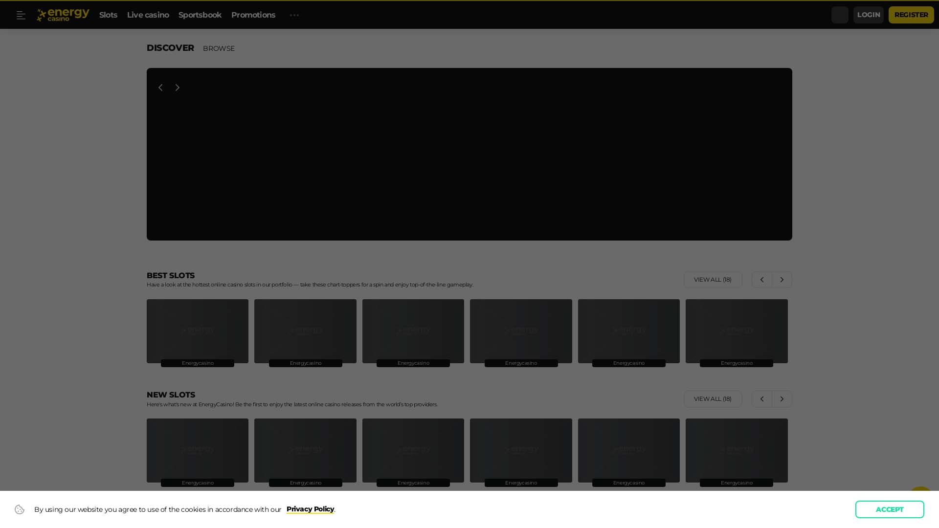 Screenshot of EnergyCasino taken in 2025