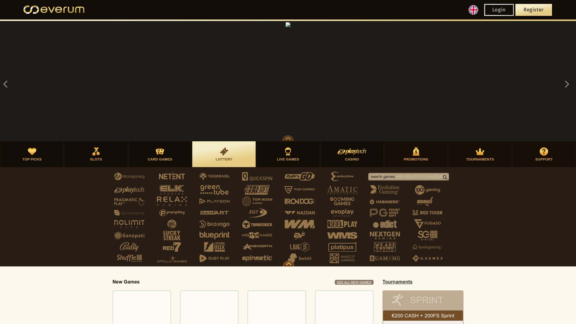 Screenshot of Everum Casino taken in 2025 Screenshot of Everum Casino taken in 2025