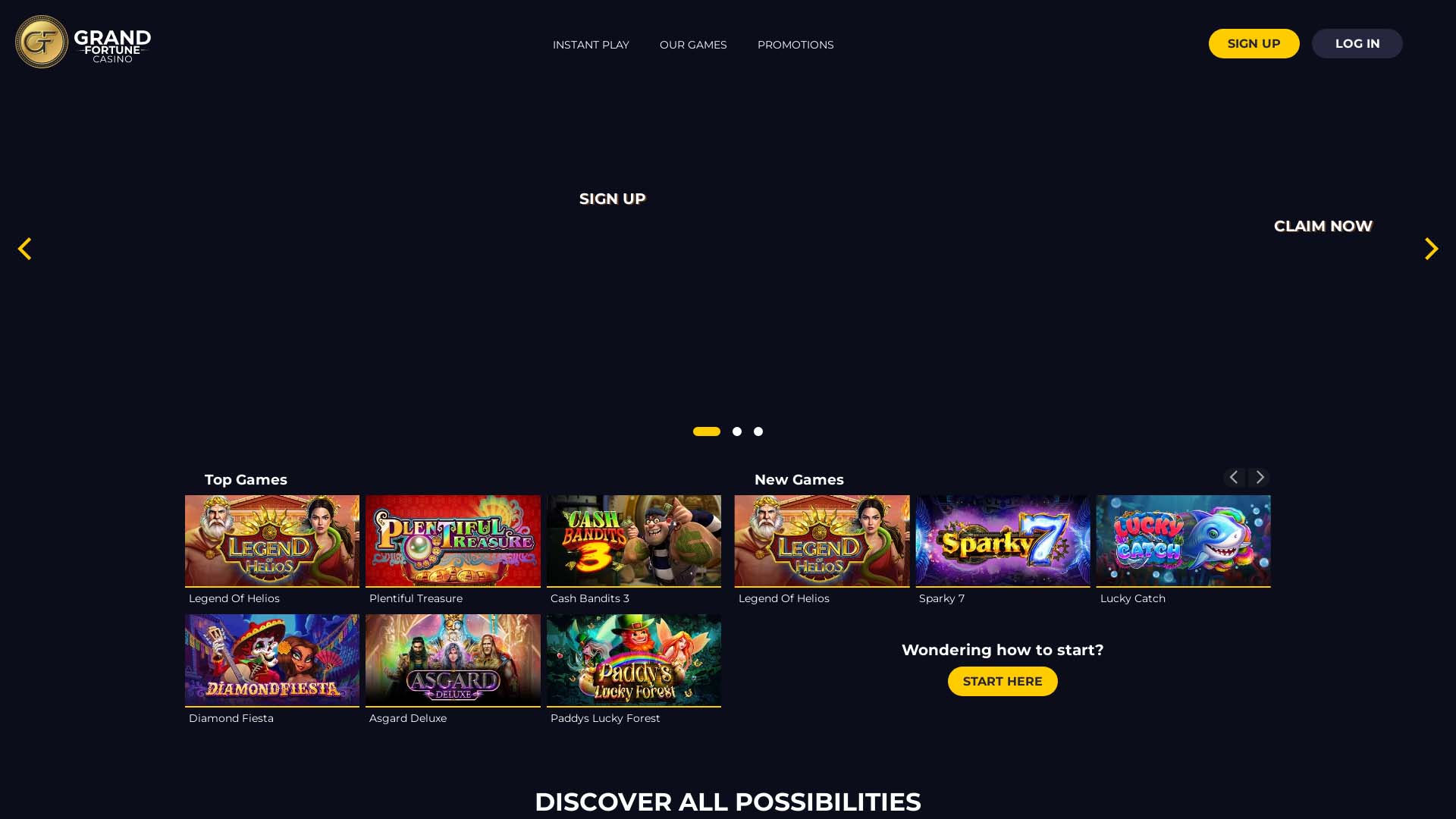 Screenshot of Grand Fortune Casino taken in 2025 Screenshot of Grand Fortune Casino taken in 2025