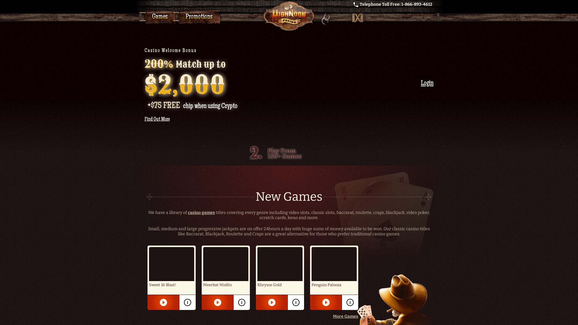 Screenshot of High Noon Casino taken in 2025 Screenshot of High Noon Casino taken in 2025
