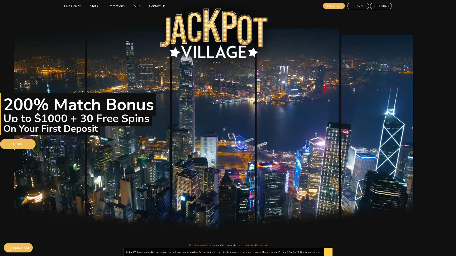 Screenshot of Jackpot Village Casino taken in 2025