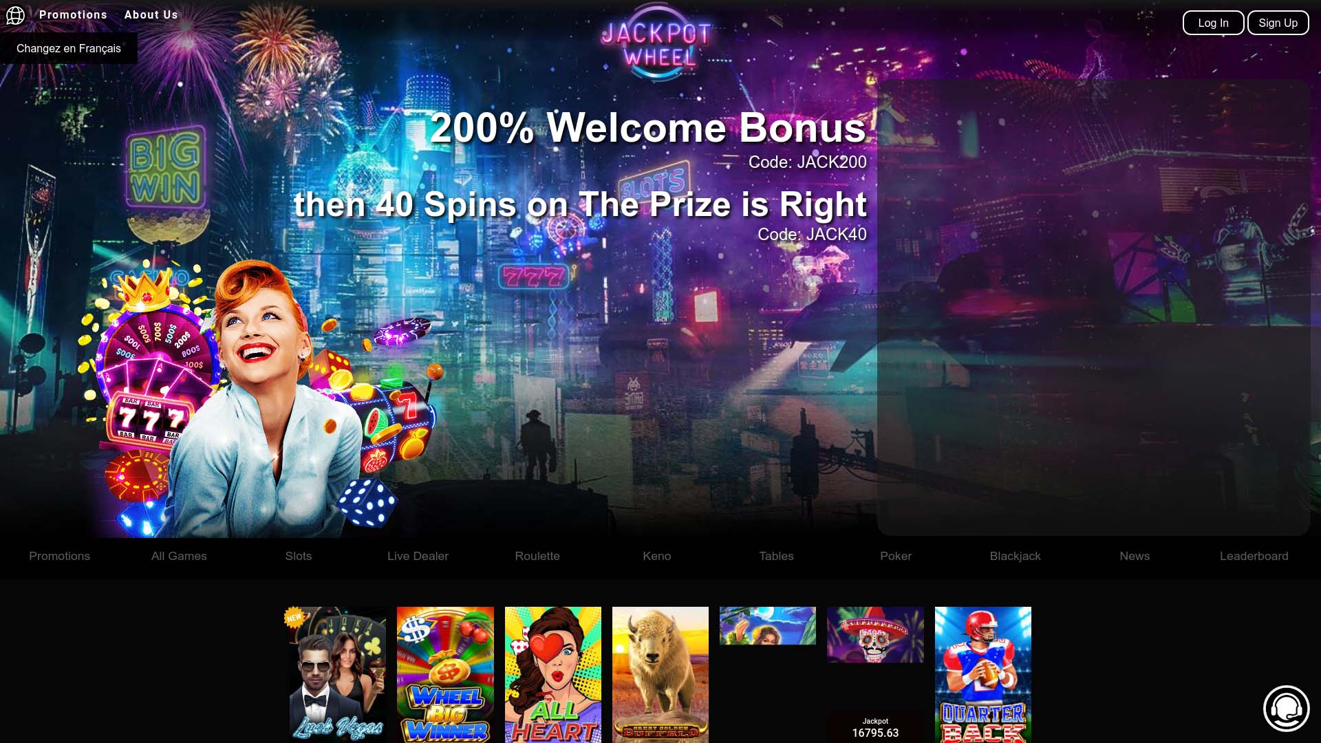 Screenshot of Jackpot Wheel Casino taken in 2025