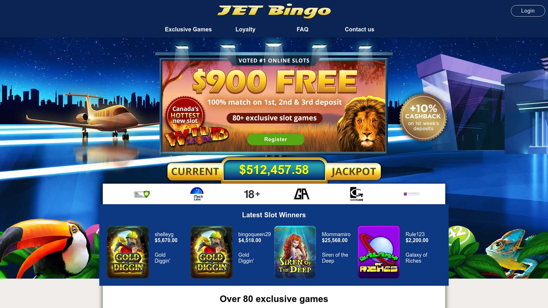 Screenshot of Jet Bingo taken in 2025