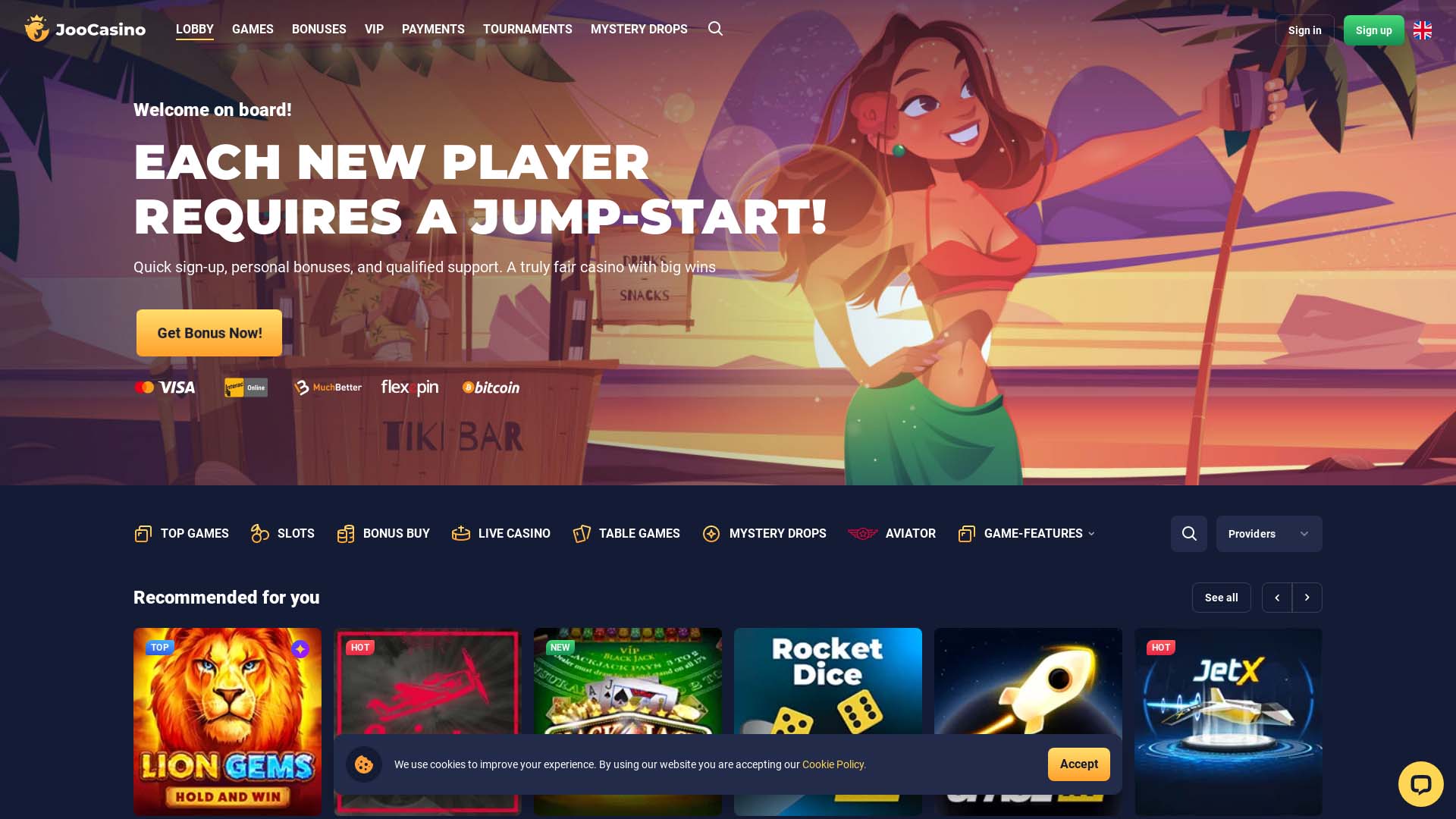 Screenshot of Joo Casino taken in 2025