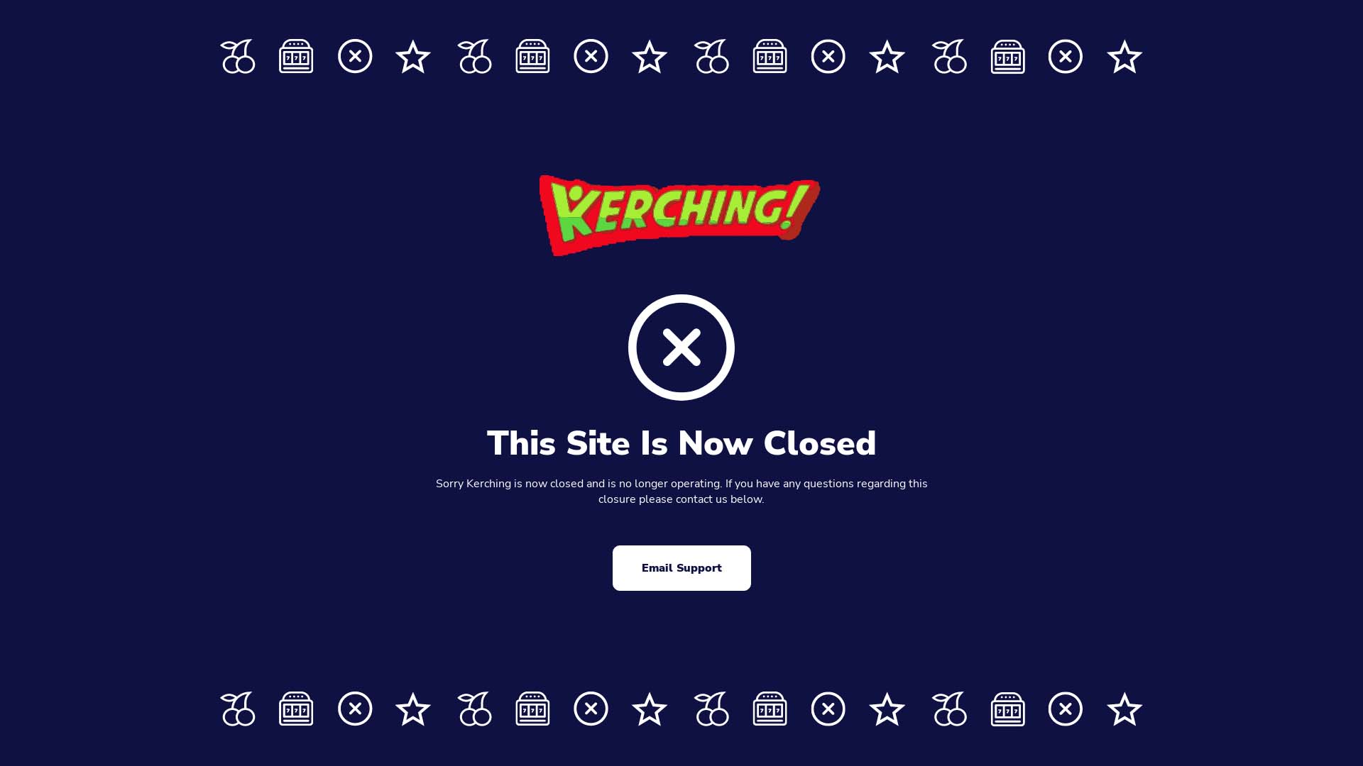 Screenshot of Kerching Casino taken in 2025 Screenshot of Kerching Casino taken in 2025