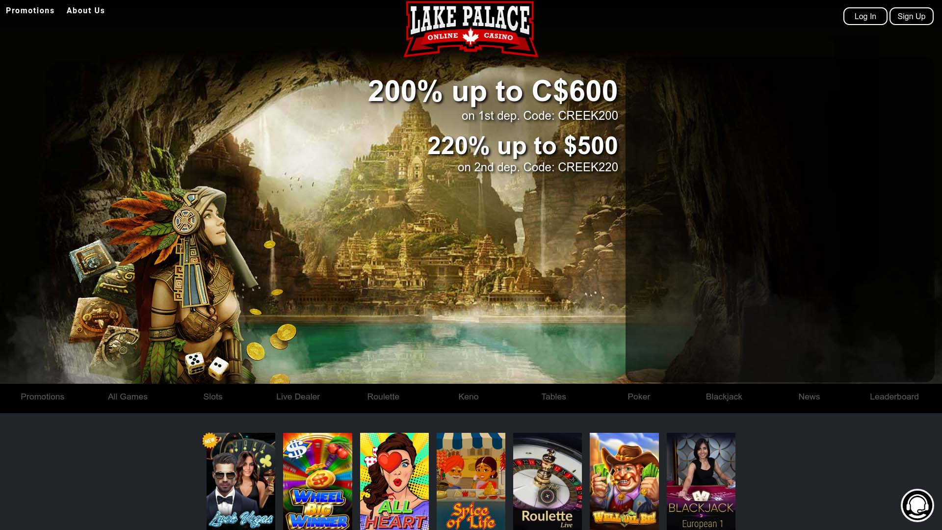 Screenshot of Lake Palace Casino taken in 2025