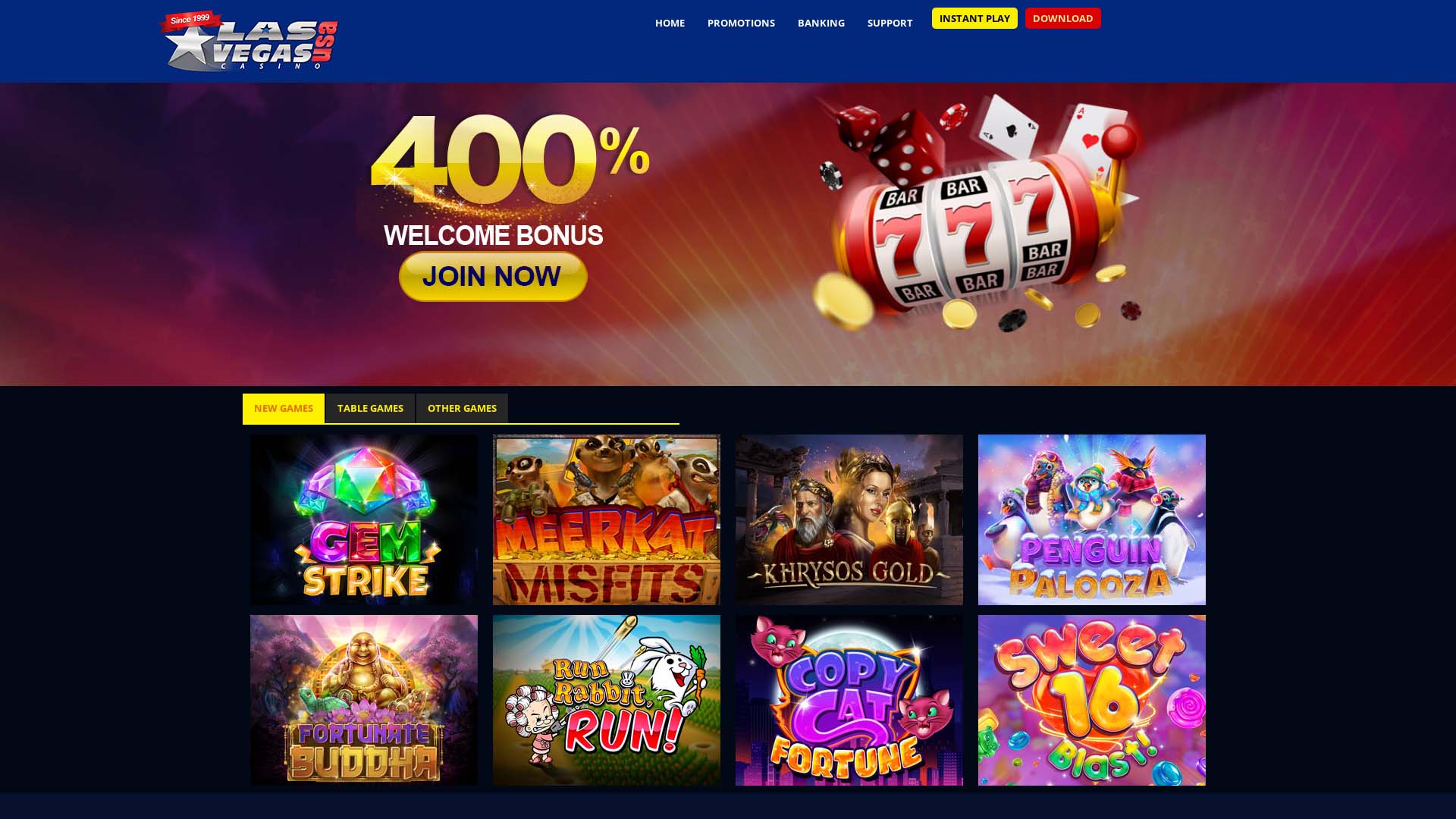 Screenshot of Las Vegas USA Casino taken in 2025