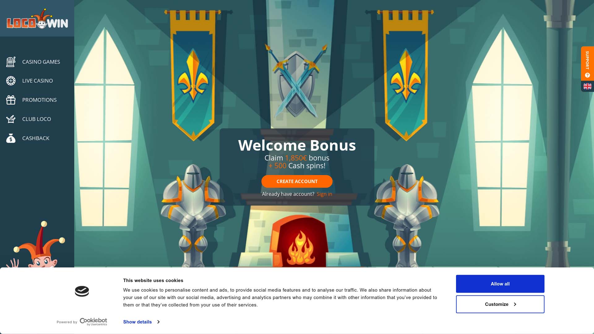 Screenshot of Locowin Casino taken in 2025 Screenshot of Locowin Casino taken in 2025