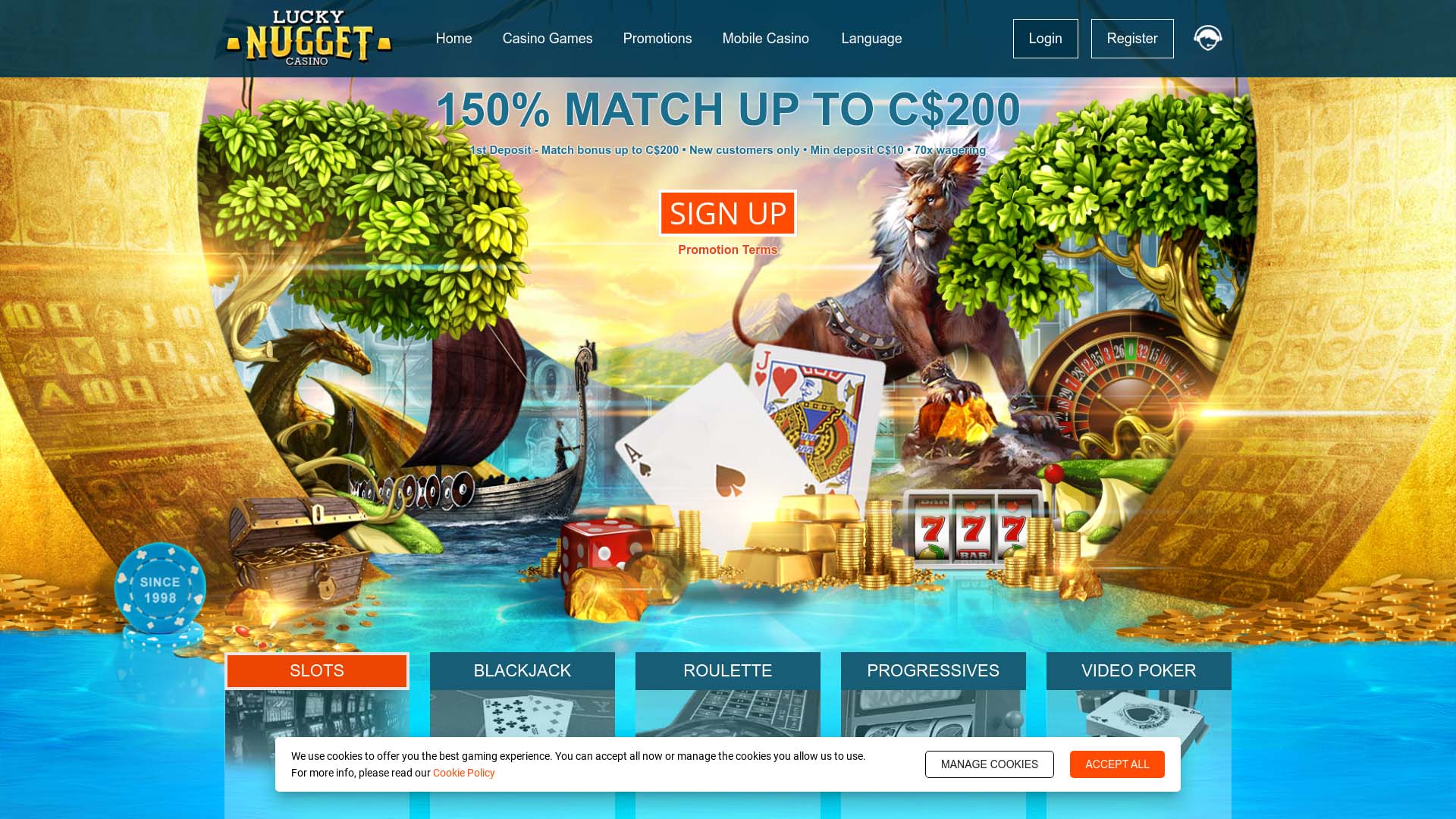 Screenshot of Lucky Nugget Casino taken in 2025