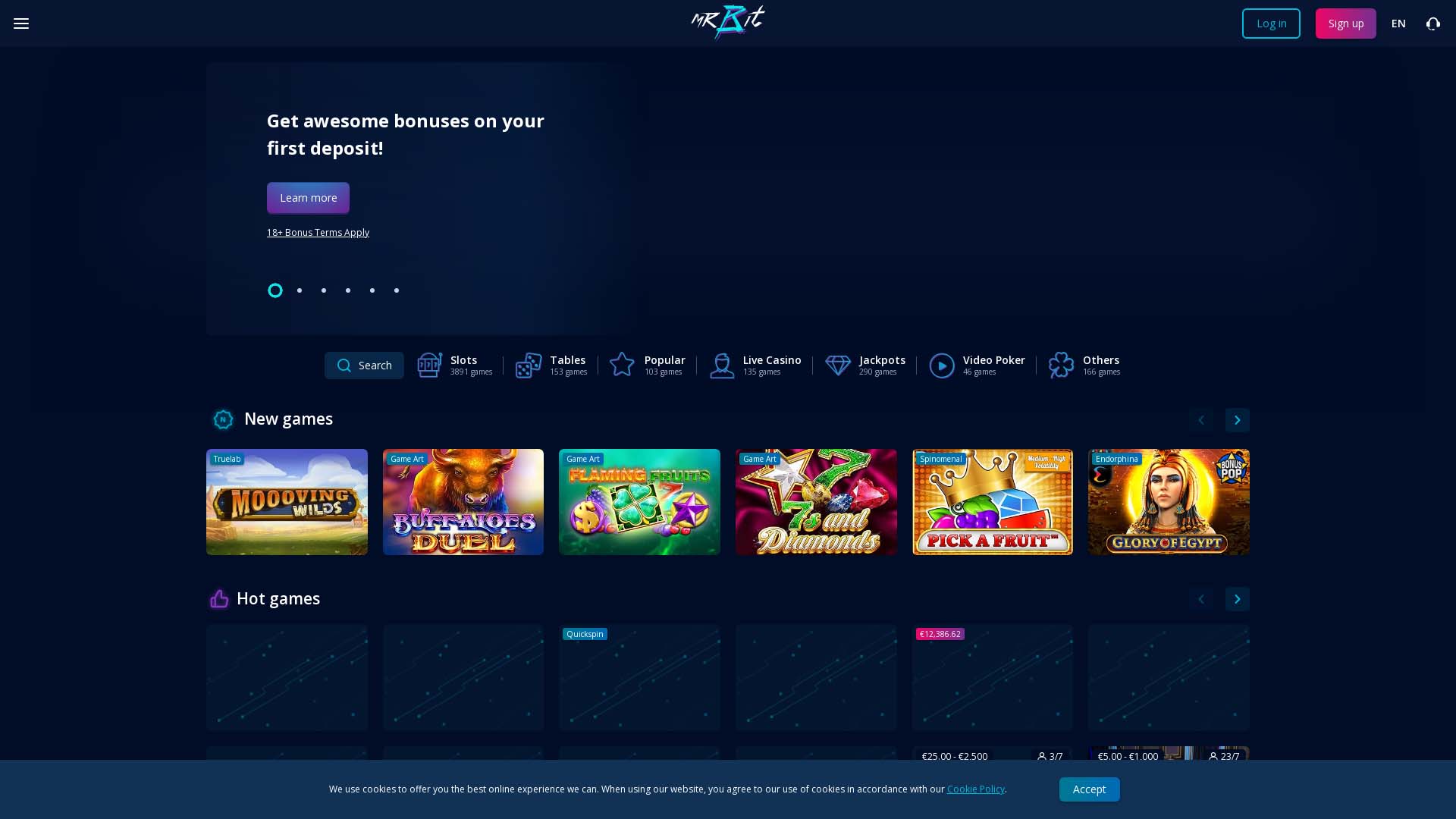 Screenshot of Mr Bit Casino taken in 2025