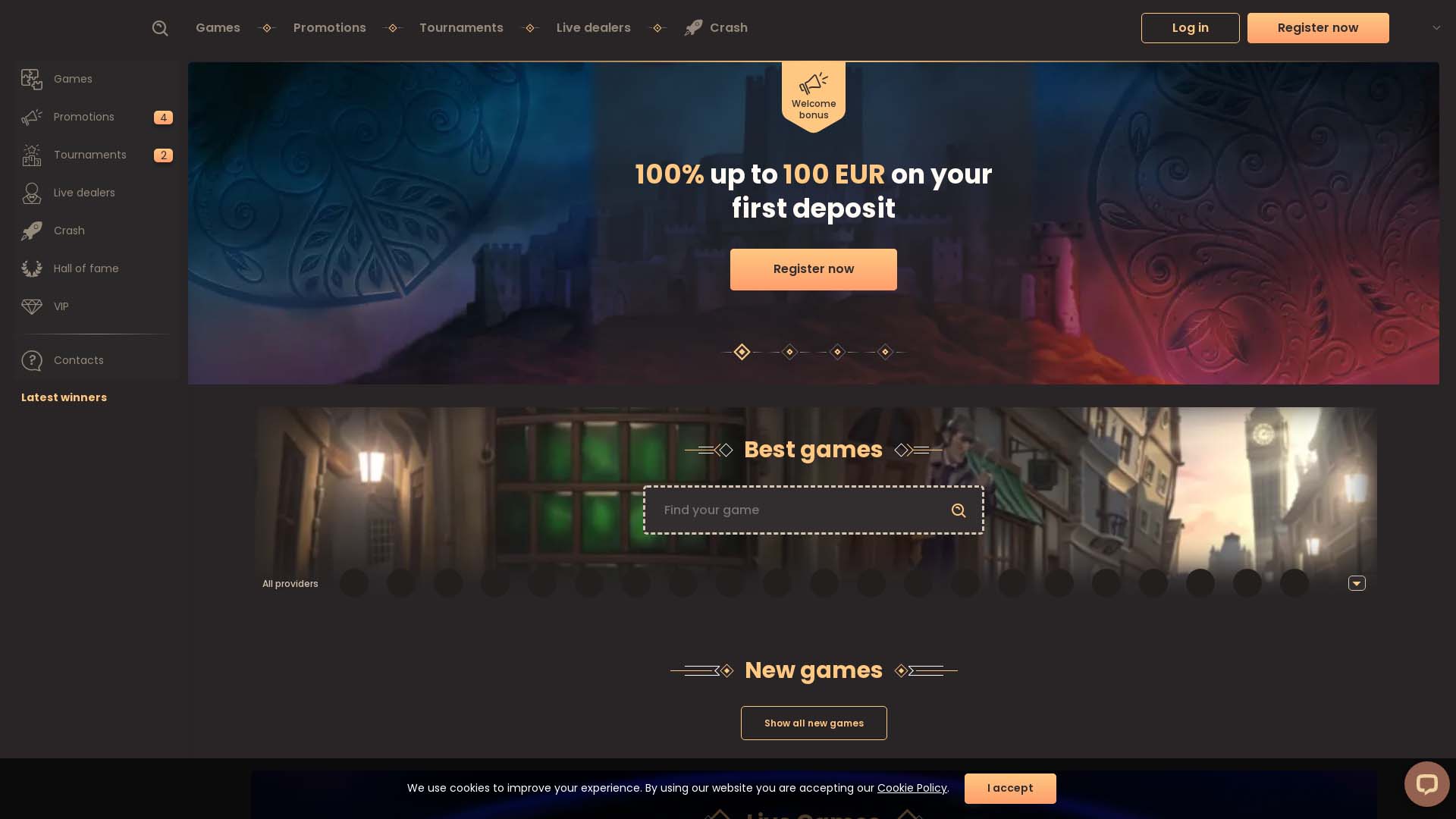 Screenshot of National Casino taken in 2025