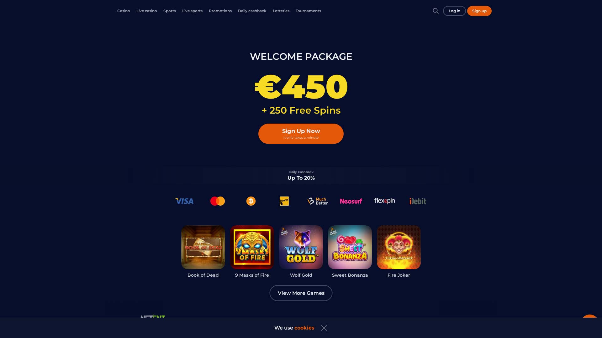 Screenshot of NineCasino taken in 2025 Screenshot of NineCasino taken in 2025