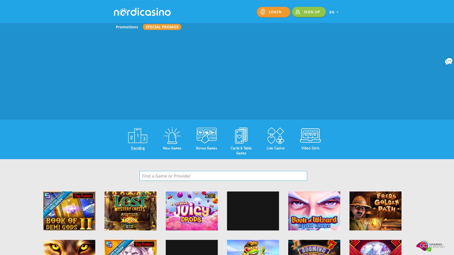 Screenshot of Nordicasino taken in 2025 Screenshot of Nordicasino taken in 2025