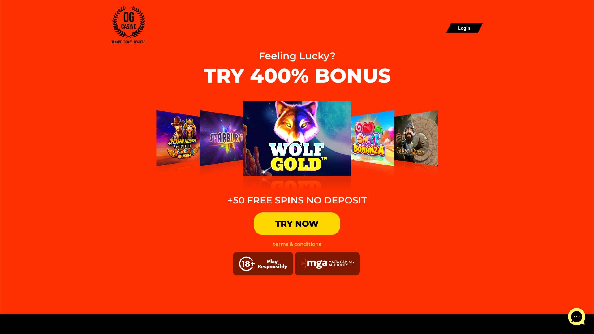 Screenshot of OG Casino taken in 2025