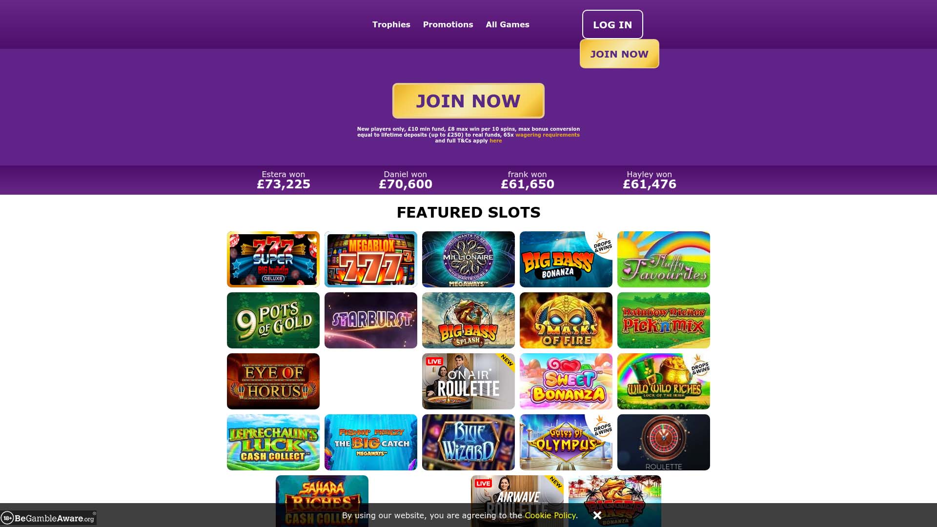 Screenshot of Online Bingo taken in 2025