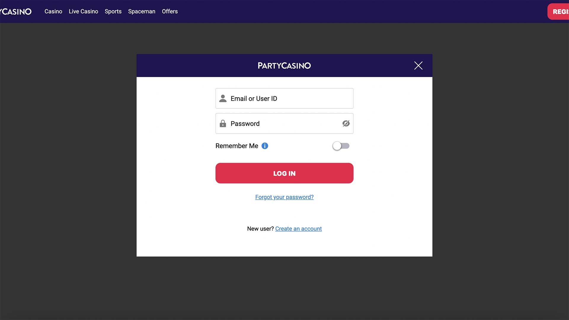 PartyCasino Login