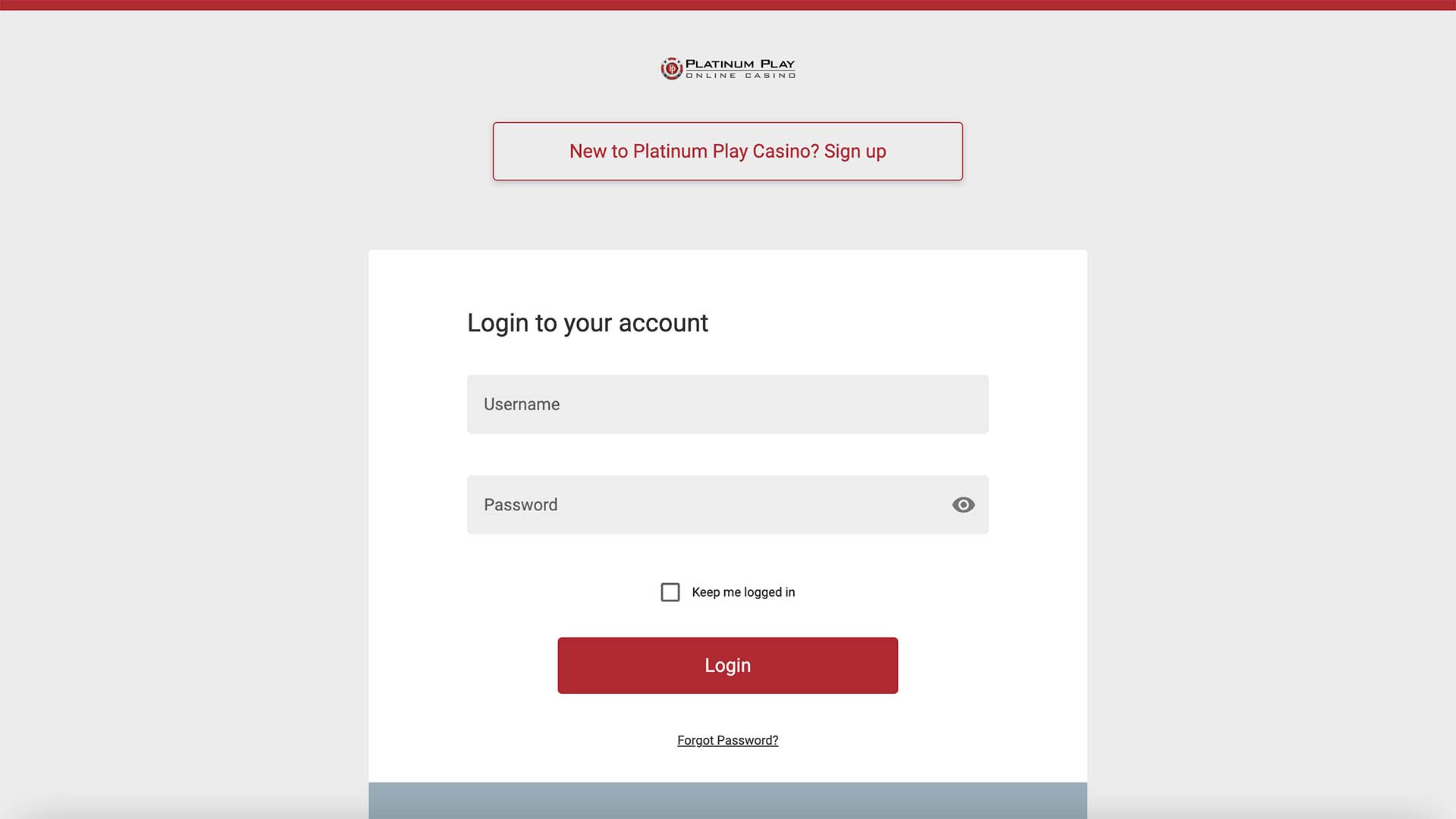 Platinum Play Casino Login