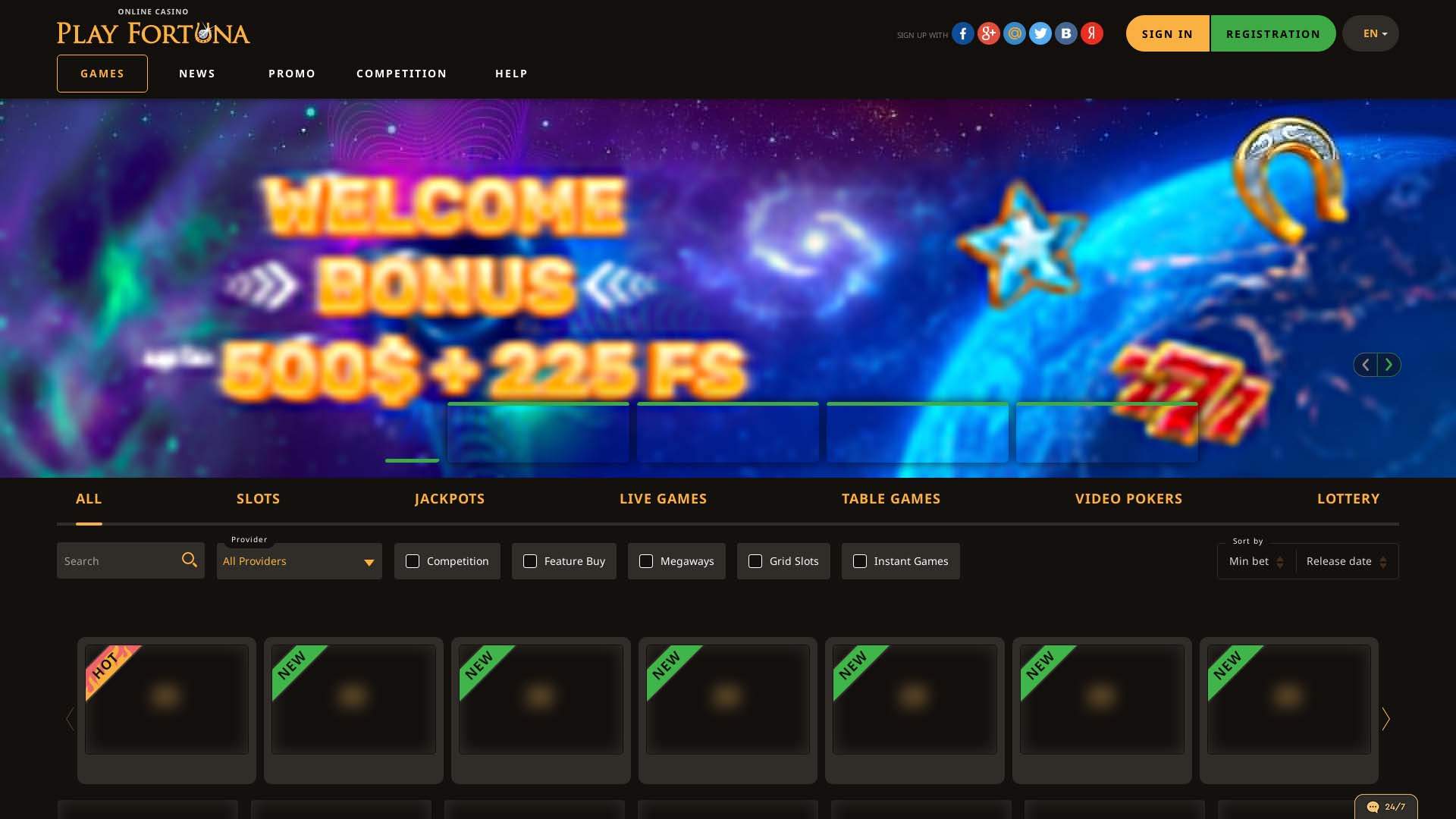 Screenshot of PlayFortuna Casino taken in 2025 Screenshot of PlayFortuna Casino taken in 2025