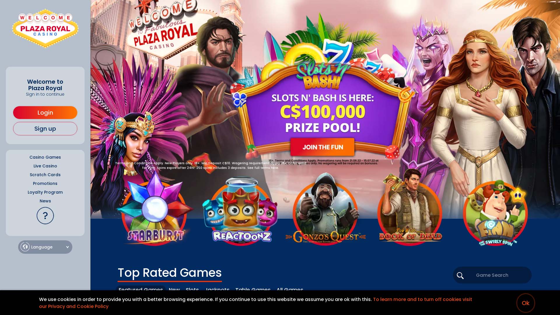 Screenshot of Plaza Royal Casino taken in 2025