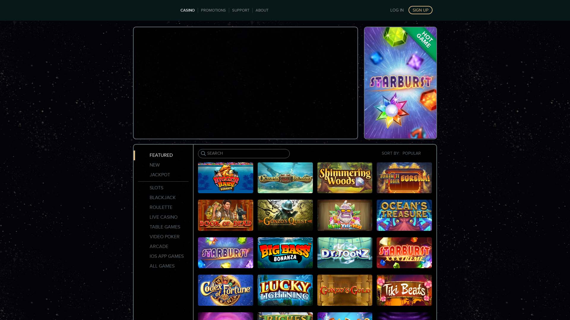 Screenshot of Prospect Hall Casino taken in 2025