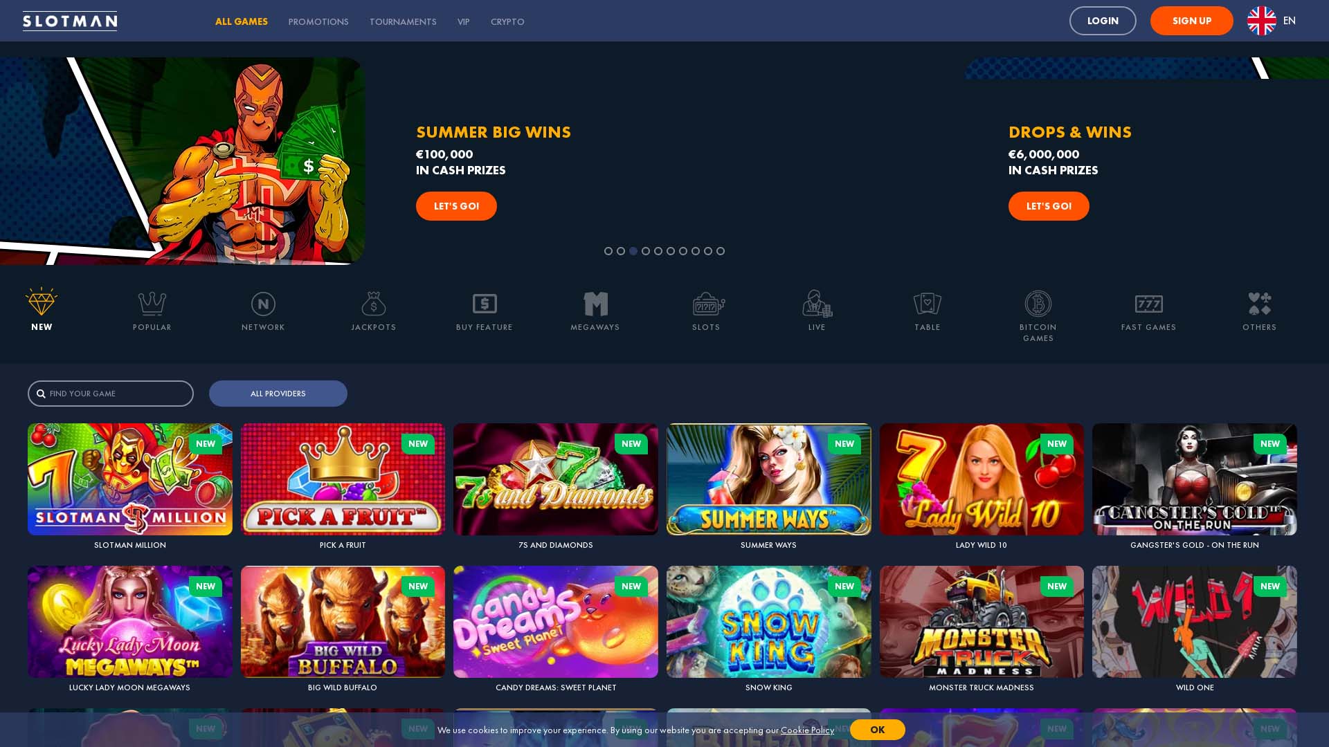 Screenshot of Slotman Casino taken in 2025 Screenshot of Slotman Casino taken in 2025