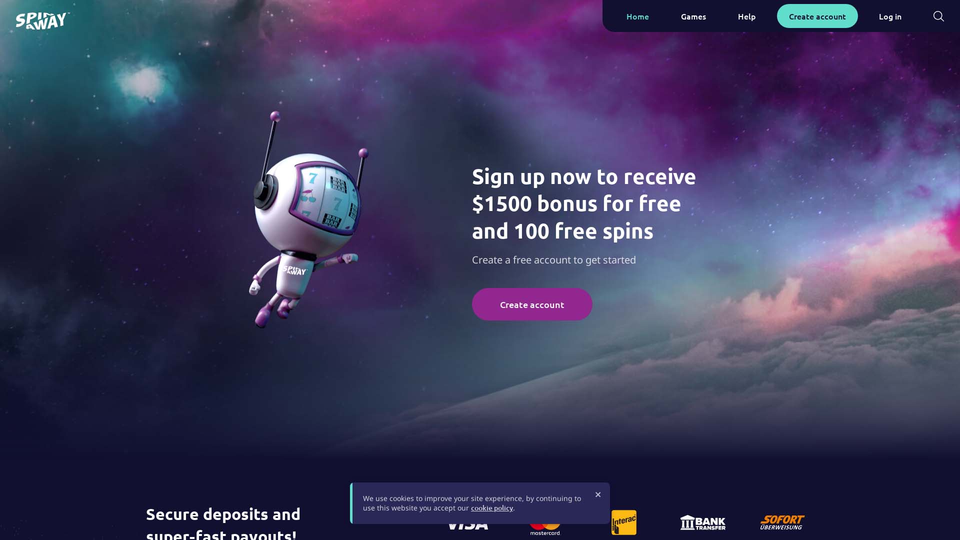 Screenshot of Spin Away Casino taken in 2025 Screenshot of Spin Away Casino taken in 2025