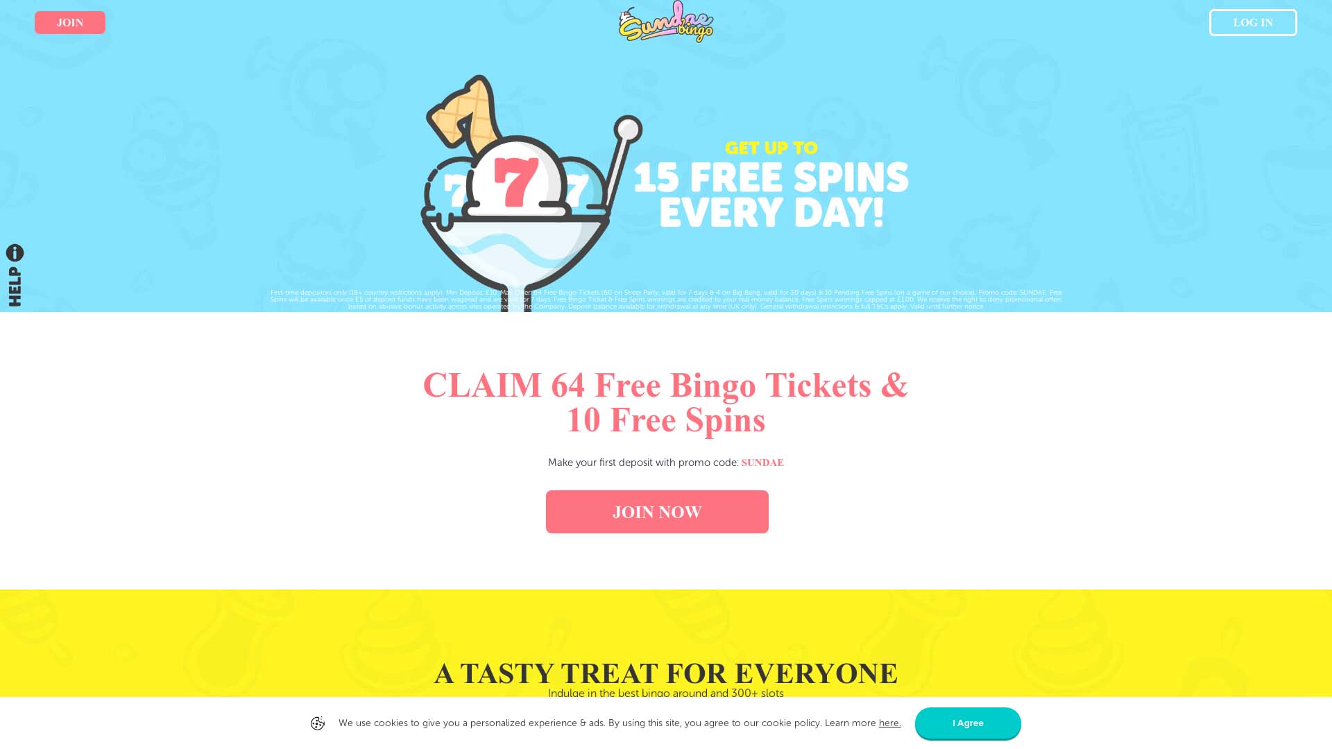 Screenshot of Sundae Bingo taken in 2025