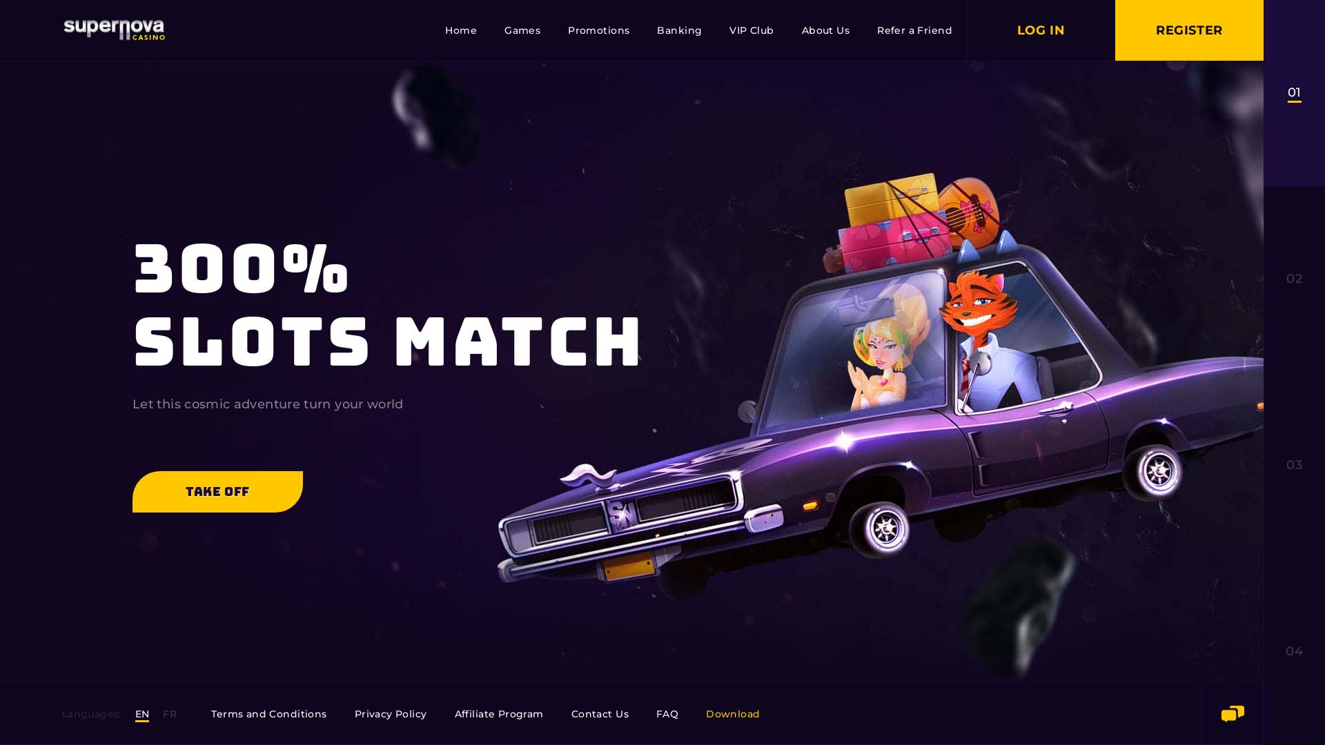 Screenshot of Supernova Casino taken in 2025