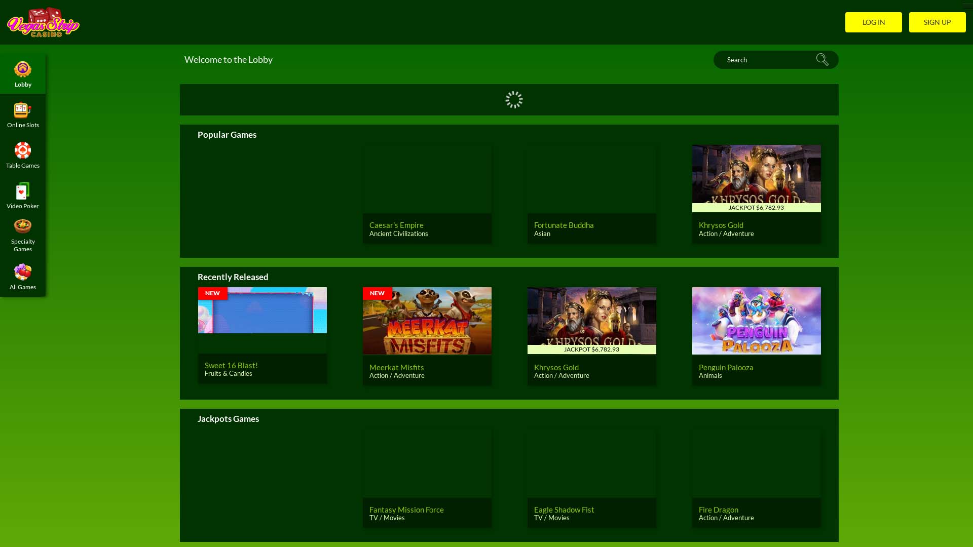 Screenshot of Vegas Strip Casino taken in 2025